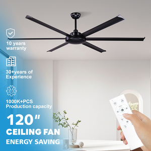 Ventilateur de plafond industriel moderne hautement efficace pour entrepôt intérieur, grande taille, avec pales en aluminium, 6 vitesses et télécommande - Product Image 1