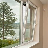 Ventana Americana Abatible y Giratoria de Aluminio con Doble Acristalamiento Low-e para Impactos de Huracanes, Ventanas Abatibles para Casa