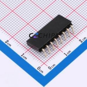 HX PM2.54-1x8P WC-Y Pin Socket Bent Lead Through Hole,P=2.54mm Connector 1x8P 2.54mm Square Hole Right Angle Insert - Product Image 2