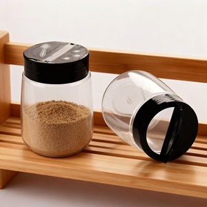 Pot en plastique pour animaux de compagnie de qualité alimentaire de 330 ml avec bouchon à rabat sans BPA, certifié CE, utilisé pour le stockage des épices - Product Image 1