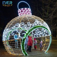 Boule lumineuse géante LED pour les fêtes, lumière de Noël, sphère 3D en PVC, imperméable, décoration extérieure, paysage, décoration d'Halloween, décoration de la maison