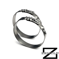 Collier de serrage sans oreilles et sans paliers en acier inoxydable 304, finition poli miroir, résistant à haute pression, compensation de tolérance, pour tuyau robuste