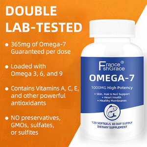 Complément personnalisé d'Oméga 7 à haute puissance 1000 mg pour la santé des cheveux, de la peau et des ongles, pour hommes et femmes, gélules molles d'Oméga 7 à base de plantes - Product Image 5
