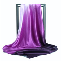 Écharpe carrée d'été en satin de soie style foulard, imprimé dégradé ombré, haute qualité, vente chaude