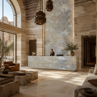 Grande dalle de marbre Breccia Natural Bridge en cuir de marbre pour îlot de cuisine, comptoir, meuble-lavabo de salle de bain, revêtement mural et carrelage de sol