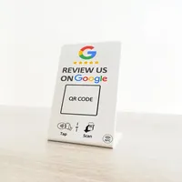 Support de table avec code QR intégré NFC pour avis Google, support de table pour avis