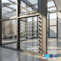 Büro-Sicherheitsglas-Jalousiefenster Belüftet Schalldicht Aluminiumrahmen Verstellbares Lamellenfenster