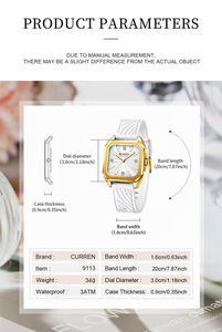 Montre CURREN 9113 pour infirmière, cadran facile à lire, montres à bracelet en silicone, montres à aiguilles et montres pour infirmière 24 heures - Product Image 4