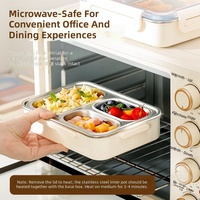 Boîte à lunch portable en acier inoxydable 304 de 730 ml avec compartiments, étanche et préservant la fraîcheur, prend en charge la personnalisation de la marque OEM/ODM