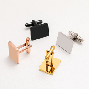 Chất Lượng Cao Khắc Logo Ban Đầu Thép Không Gỉ Thiết Kế Độc Đáo Thanh Lịch Phong Cách Quà Tặng Doanh Nghiệp Người Đàn Ông Sang Trọng Khuy Măng Sét - Product Image 2