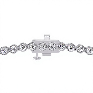 Collier Stationnement en Argent Sterling 925 avec Diamant de Laboratoire Sertie clos, Plaqué Rhodium, Aura Céleste, Bijoux Fins de Luxe OEM, Design Cadeau Premium - Product Image 1
