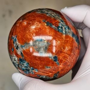 Esfera de Simbiosis de Apatita Azul y Piedra Solar Tallada Redonda Natural al por Mayor para Decoración y Regalo - Product Image 6