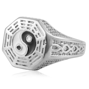 yunnique Men's <b>Titanium</b> Steel <b>Ring</b> Yin Yang Bagua Geometric Design Gold Color Fashion Jewelry Gift - Product Image 4