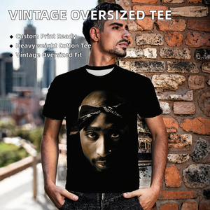 T-shirt pour homme avec imprimé visage 3D, col rond, manches courtes, coton, style vintage streetwear, design personnalisé - Product Image 2
