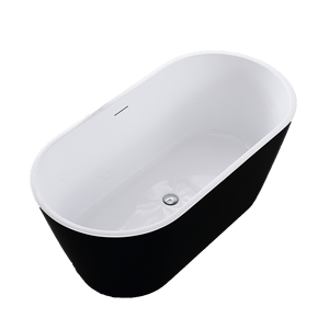 67 "Drainage rapide intelligent ovale Options de couleur élégantes Baignoire autoportante Acrylique noir - Product Image 3