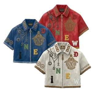 DiZNEW <strong>Summer</strong> <strong>Jacket</strong> <strong>Men</strong> Low Moq Custom logo Fashion Short Sleeve Stand Collar Plus Size Suede <strong>Jackets</strong> for <strong>Men</strong> - Product Image 1