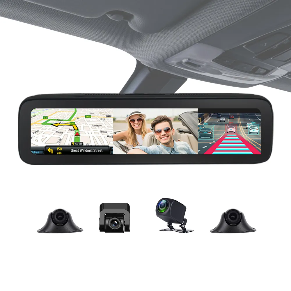 T88 4g car camera with 4 cams record android 8.1 2+32g fit cmsv6 for fleet management with wifi gps navigation adas fit 9-36V