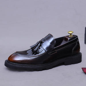 High Quality Luxury Men's Square Formal Shoes Stylish High End Oxford Patchwork Print Autumn Party <b>Leather</b> Shoes Height - Product Image 4