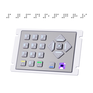 Clavier <span class=keywords><strong>de</strong></span> navigation audio conforme ADA DDA, clavier en acier inoxydable avec prise casque pour ATM et kiosque AKB20 - Product Image 4