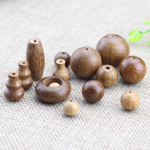 Perles en bois de formes variées, perles en vrac pour la fabrication de bracelets, accessoires DIY en bois de dragon, perles d'espacement rondes, matériau naturel - Product Image 1