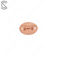 Carte NFC en bambou écologique haut de gamme 13,56 MHz RFID, mini-étiquette étanche, carte intelligente personnalisable avec code QR, accès personnalisé aux chambres d'hôtel