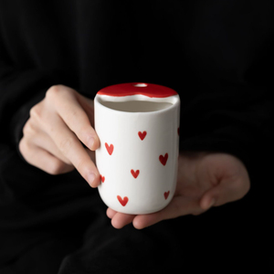 Taza de Viaje de Cerámica de Porcelana a Rayas al por Mayor, Hecha a Mano, Estilo Retro, 7 Colores, Logotipo Personalizado, 300ml, Apta para Lavavajillas y Microondas - Product Image 5