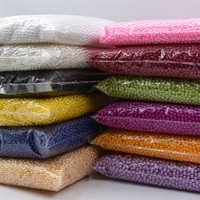 Perles en plastique ABS colorées de 500g/sac, de bonne qualité, à trou droit, pour la fabrication de sacs (vente en gros)