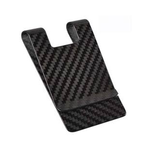Erkekler için karbon Fiber Minimalist siyah parlak/mat cüzdan kredi kart tutucu para klip - Product Image 2