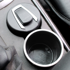 <b>Car</b> Ashtray <b>Flip</b> Type With Lamp Black Plastic Embedded 9x9.5cm For <b>Car</b> Accessories - Product Image 1