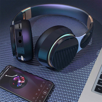 Casque de jeu sans fil supra-auriculaire avec coussinets en similicuir à mémoire de forme, pliable, Bluetooth 5.0, autonomie de 30h, pour le sport et la protection auditive