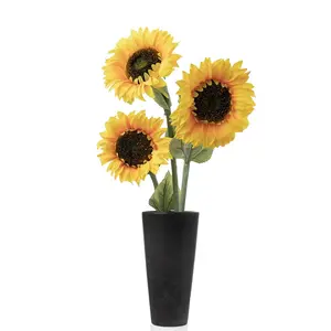 A-23 थोक सस्ते लंबी सूरजमुखी कृत्रिम सूरजमुखी फूल मेज centerpiece के लिए व्यवस्था सजावट