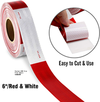 En stock, ruban réfléchissant DOT-C2 rouge et blanc, haute visibilité, auto-adhésif, bande réfléchissante pour camion, remorque, fourgonnette, sécurité des véhicules
