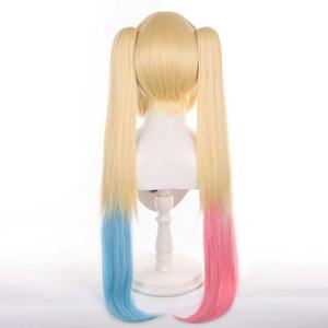 Parrucca Sintetica Lunga 75cm Liscia Bionda Rosa Blu Ombre per Cosplay BanG Dream Nakamachi <span class=keywords><strong>Arale</strong></span>, con Coda di Cavallo, per Halloween - Vendita all'Ingrosso - Product Image 4