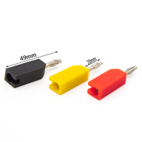 Conector Banana de Alta Corriente sin Soldadura de Cobre Sólido de 4 mm con Enchufe de 4 mm en la Parte Trasera
