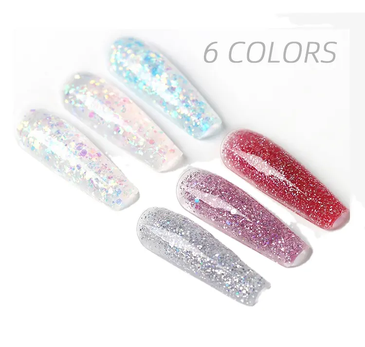 Private Label Glitter Bling Shimmer Kleur Acryl Extension Uv Gel Set