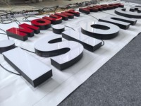 Letras LED Acrílicas Rojas y Blancas de Alta Gama, Letrero Luminoso Personalizado con Logotipo, Diseño Exquisito, Resistente al Agua, para Fachada de Tienda o Pared