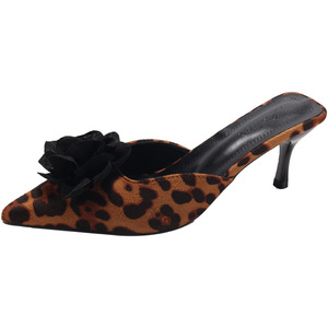 Nuevas Sandalias de Tacón Alto con Estampado de Leopardo y Punta en Pico, Elegantes y Sexys para Mujer, Venta al Por Mayor - Product Image 6