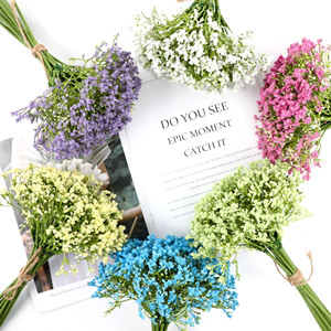 Bouquets artificiels de fleurs de gypsophile en plastique, soie douce, réalistes, pour mariage, décoration de la maison, accessoires de photographie - Product Image 1