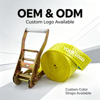 Sangle d'arrimage à cliquet en polyester de 2 pouces, 5000 kg, sans crochet, pour camion, palette, certifiée ISO 9001