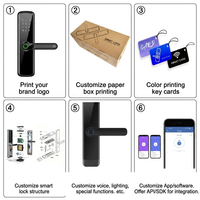 Serrure intelligente connectée Tuya WiFi TTlock avec capteur d'empreintes digitales biométrique, mot de passe, clé, coffre-fort numérique, sécurité domestique, antivol
