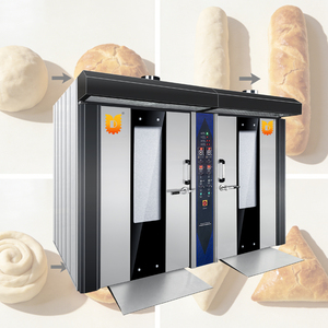 <span class=keywords><strong>Four</strong></span> rotatif à air chaud en acier inoxydable à double chariot, 64 plateaux, grande capacité, pour boulangerie industrielle et usine alimentaire - Product Image 4