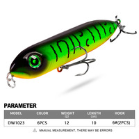 Leurre de pêche Luya en plastique 11,5g 10,2cm, 102mm, double hameçon, longue portée, pour la pêche en mer à la bar et au brochet, pêche en bateau