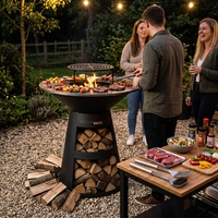 Brasero Plancha d'extérieur à bois durable avec gril BBQ pour jardin et cour – Meilleures ventes