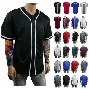 Maillot de Baseball boutonné pour hommes t-shirt Streetwear décontracté T-shirt Homme à manches courtes uniforme d'équipe T-shirt de Baseball - Product Image 1