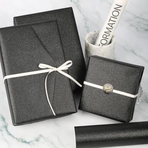Glitter Wrapping <b>Paper</b> <b>Roll</b> 17in x 46.8 Sq Ft Sparkle Black For Birthday Gift Craft Eco Friendly - Product Image 5