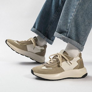 New Styles Top Quality Suede <b>Leather</b> Upper Fashion Chunky <b>Sneakers</b> Fitness Walking Shoes for Men - Product Image 1