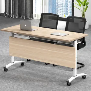 Modern Design Wooden Office Furniture Office Desk Meeting Desk Tutorial Class Table With Wheels