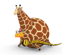 Girafe gonflable géante en PVC personnalisée, imperméable, pour la promotion en extérieur des centres commerciaux, modèle gonflable pour événements