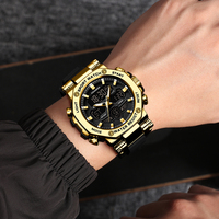 Montre de sport de luxe FB0062 pour homme, étanche 50m, quartz, aiguilles lumineuses, chronographe, alarme numérique, chronomètre, bracelet silicone