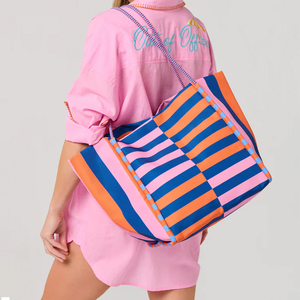 Bolsa de <span class=keywords><strong>Playa</strong></span> a Rayas de Gran Capacidad, Impermeable, para el Verano, Precio de Fábrica - Product Image 2